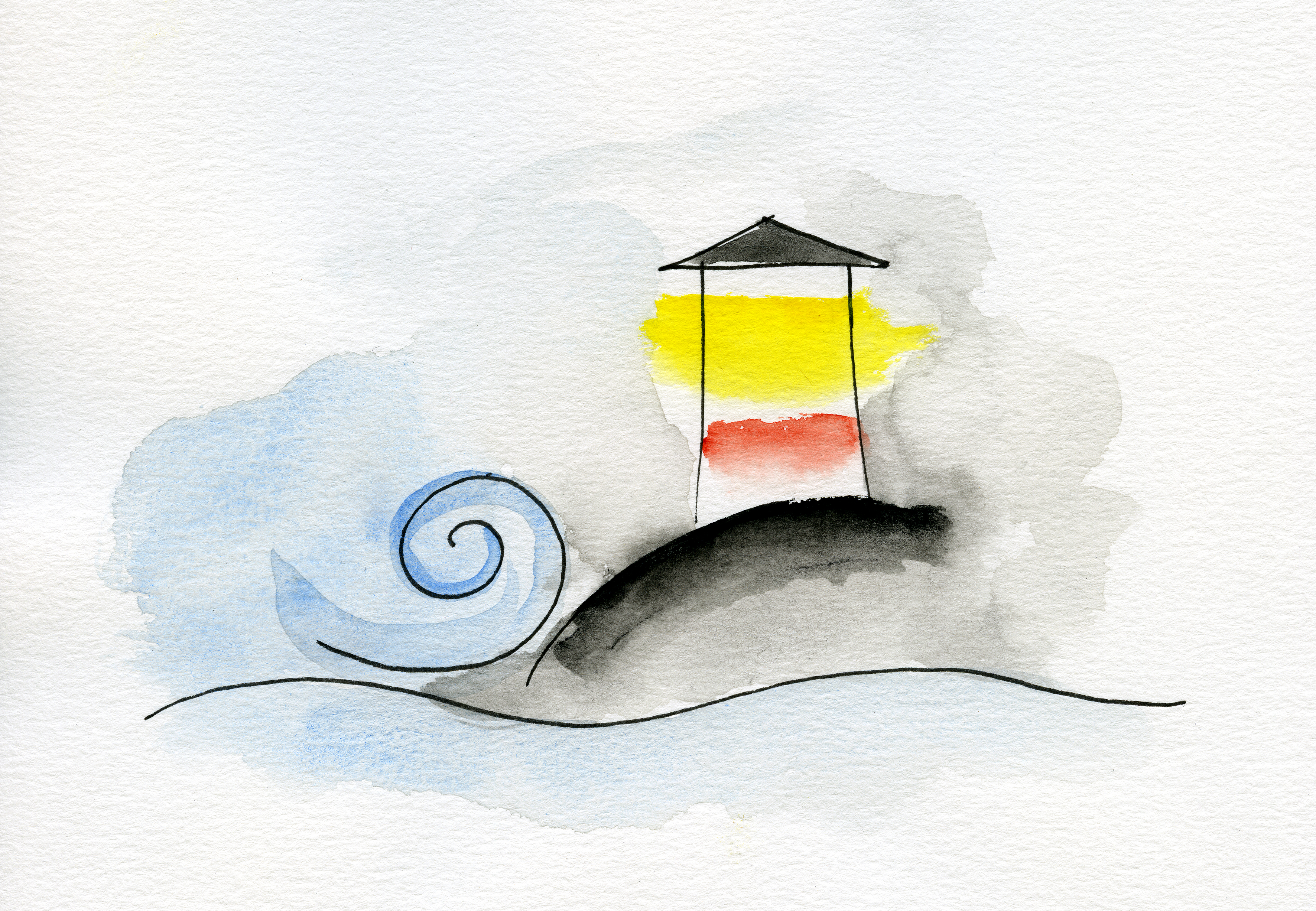 Tegning av et fyrtårn