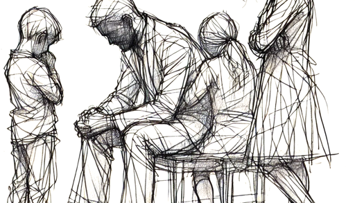 A group of people sitting at a table
