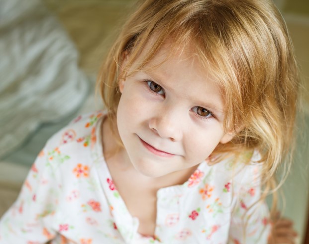 A girl lying on a couch