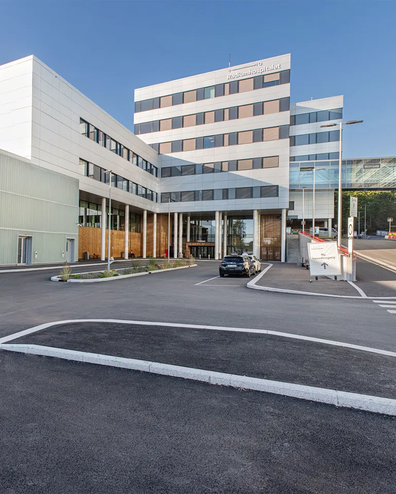 Hovedinngangen på det nye Radiumhosptialet