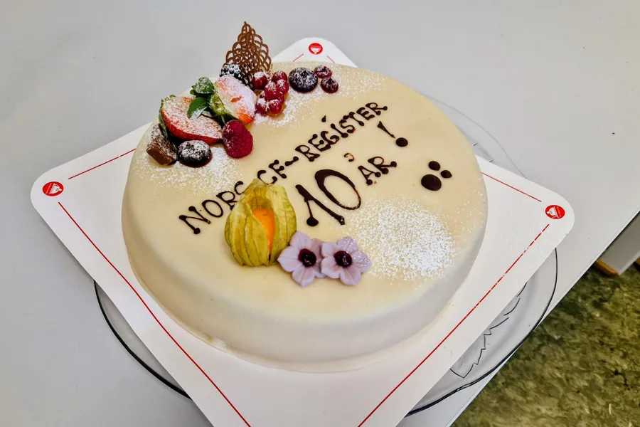 En kake med en melding på