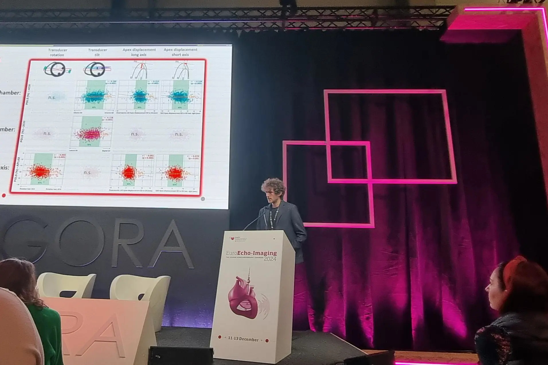 David Pasdeloup on stage for his presentation at EuroEcho