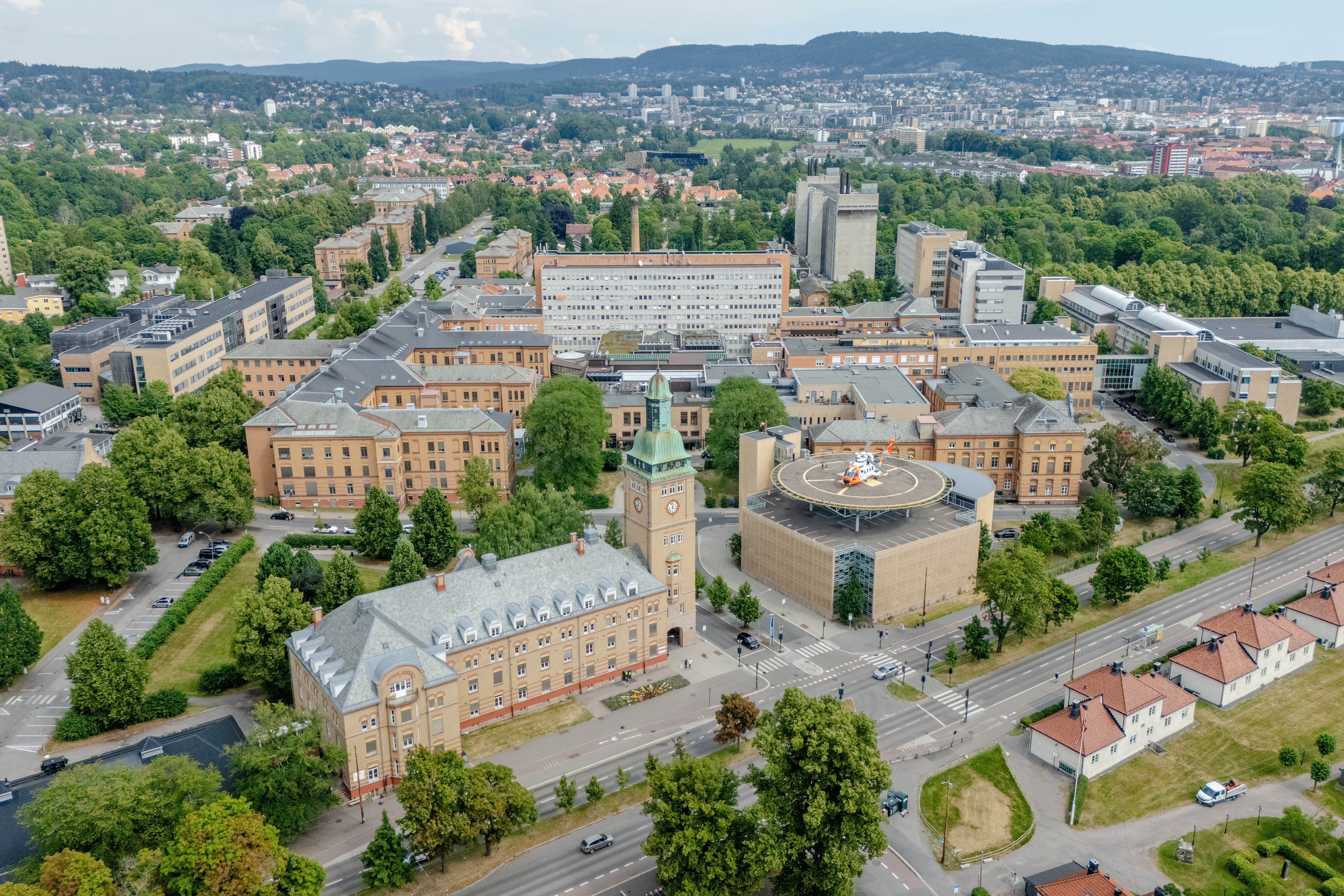 Dronefoto av Ullevål sykehus