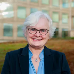 A woman  wearing glasses