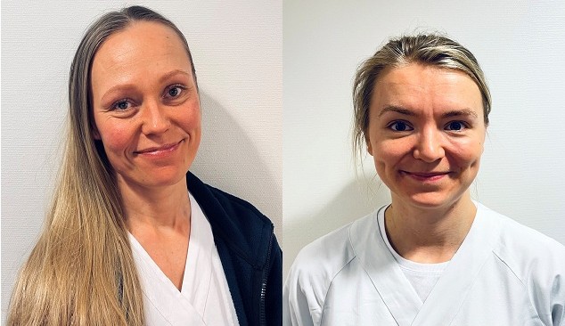 Et par kvinner som smiler