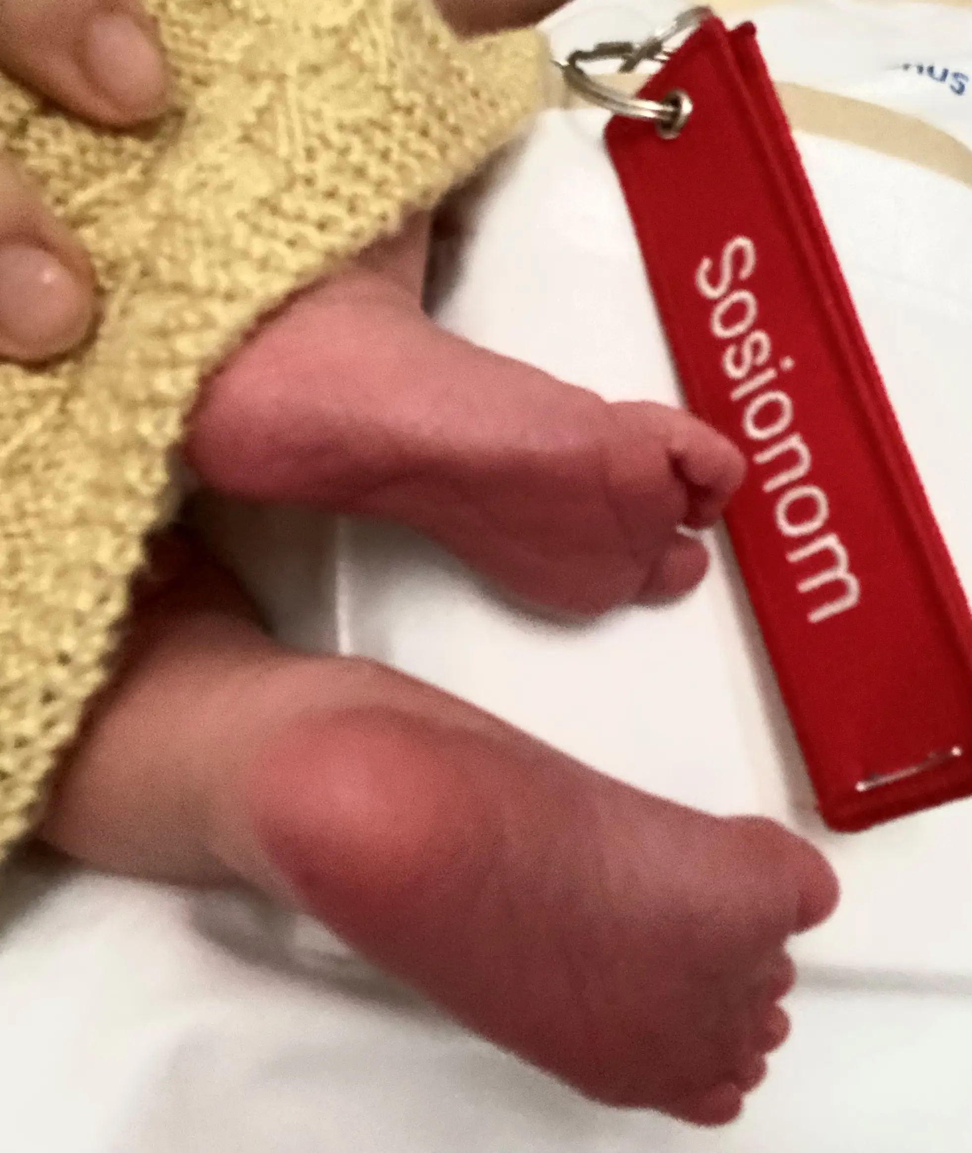 En person som holder en rød boks