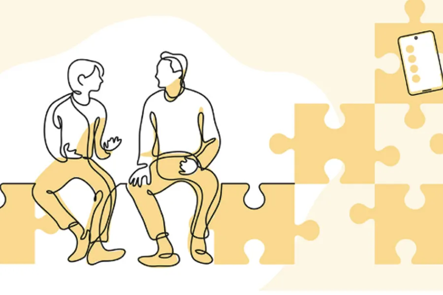 En gruppe mennesker i en sirkel