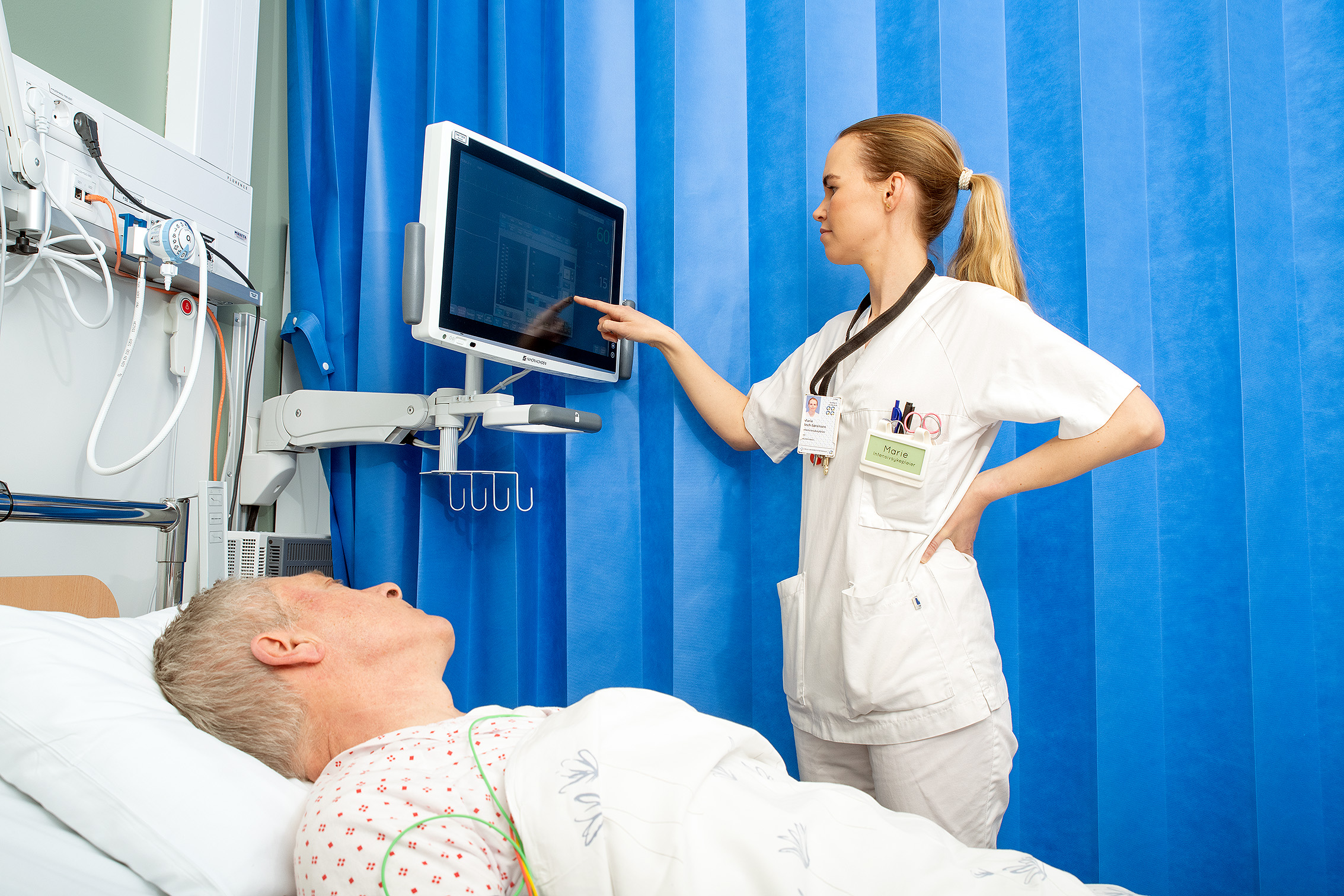 A doctor attending to a patient
