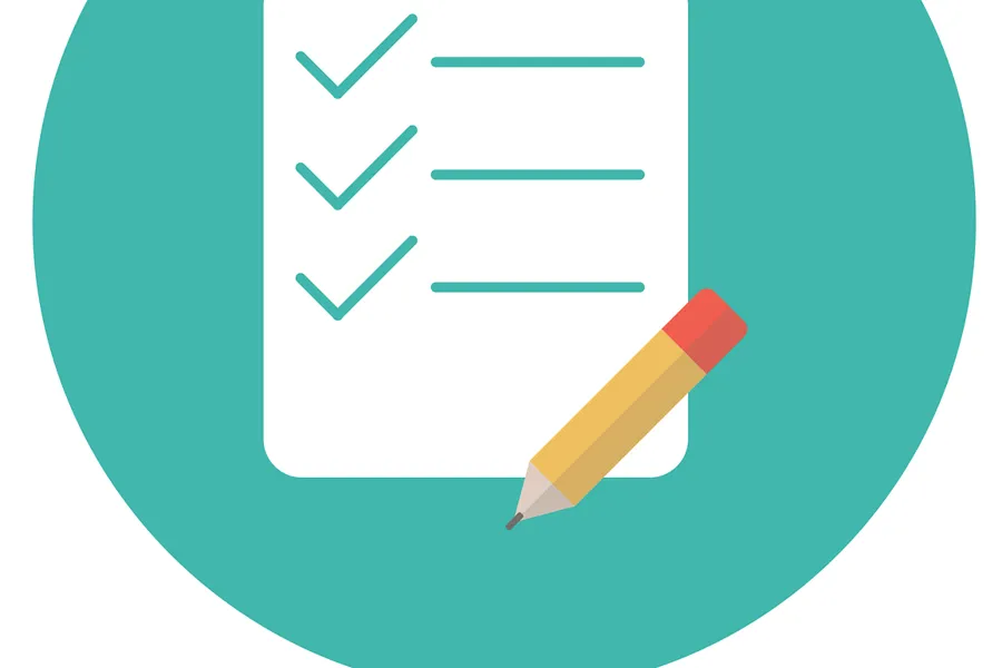 Viser en fiktiv sjekkliste