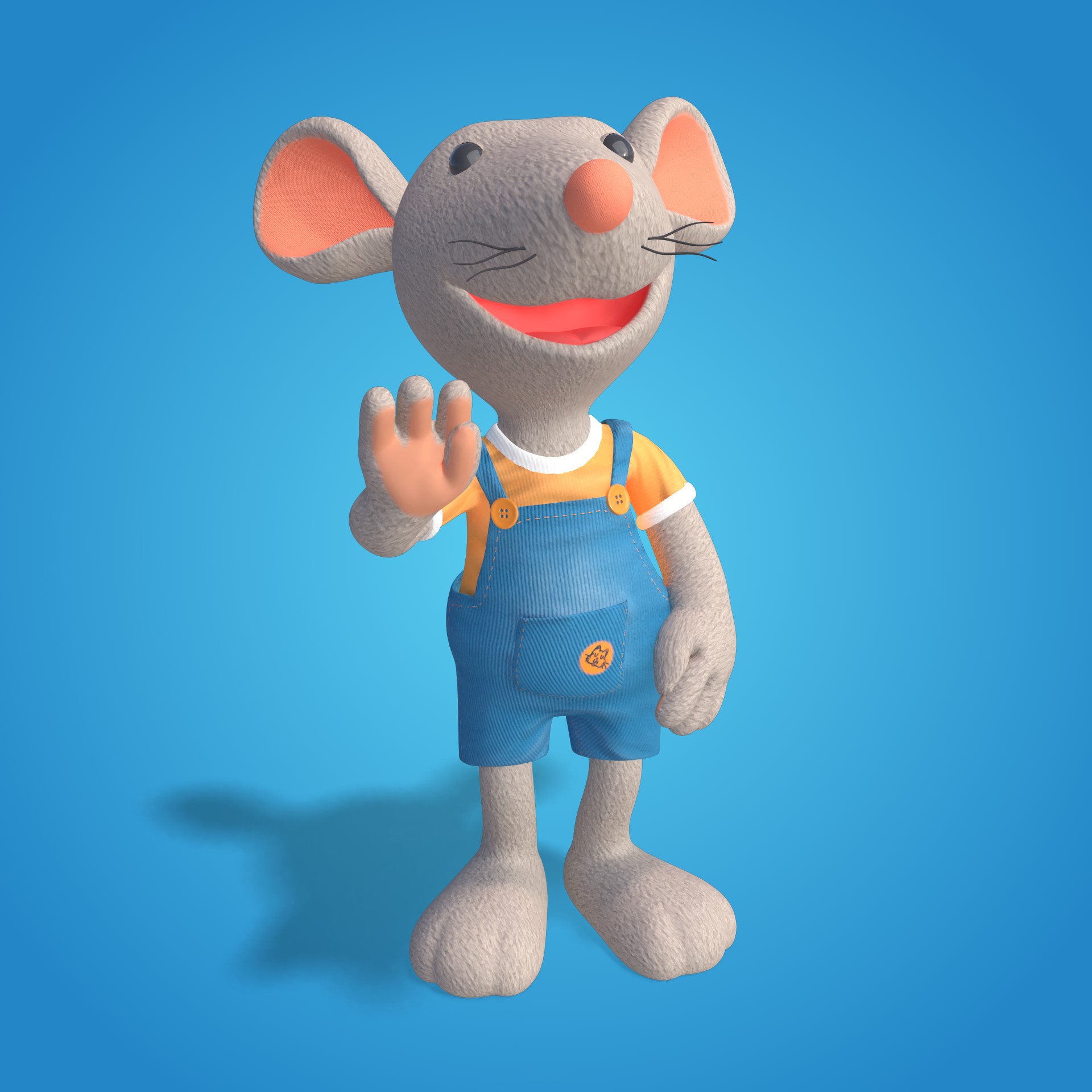 Sykehusmusa Rasmus som vinker