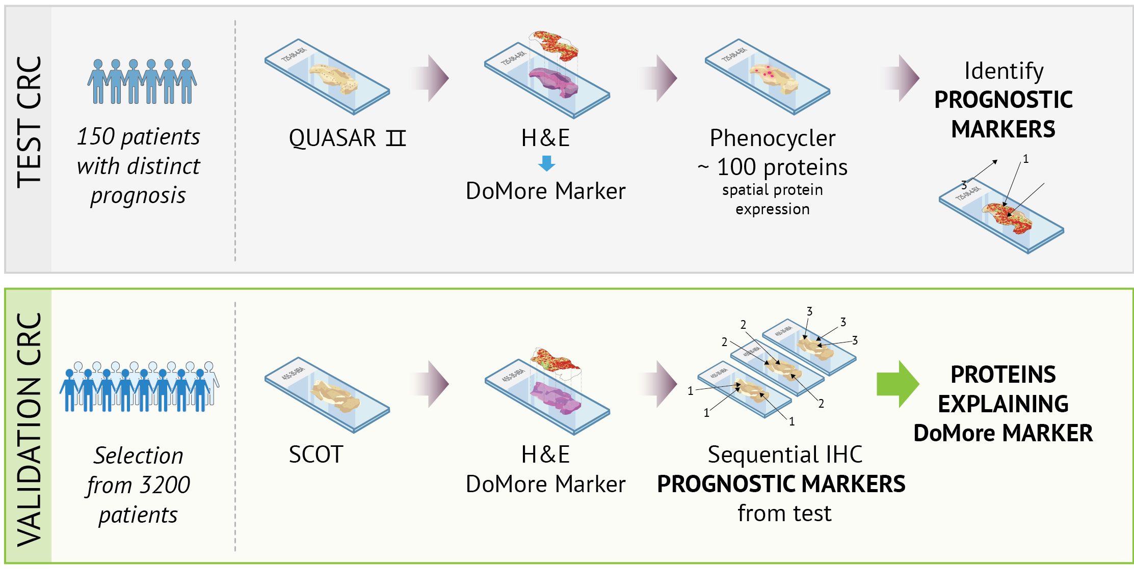 Visualisering av metoden i learning from deep learning-prosjektet med Test CRC og validation CRC