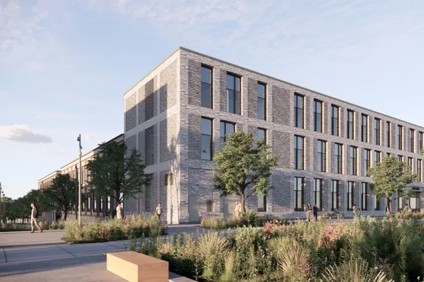 Hjørnet av bygg Sør på Aker