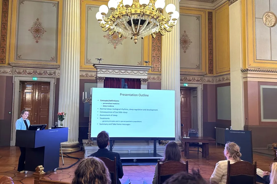 En person som holder en presentasjon
