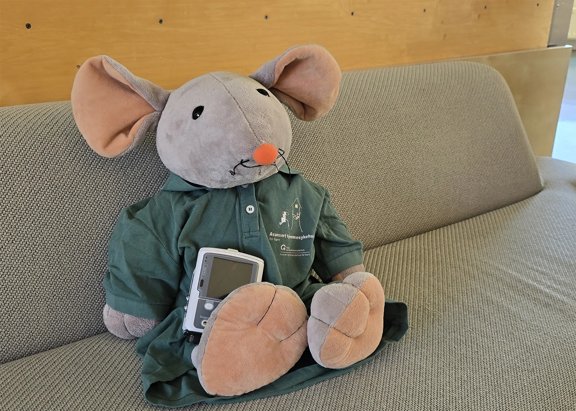 Et kosedyr på en sofa