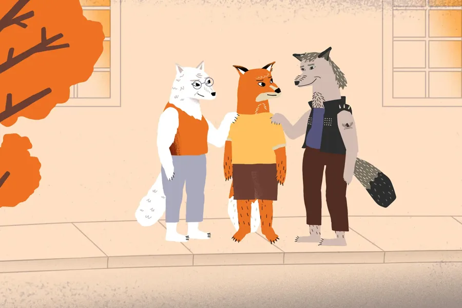 En gruppe mennesker i klær