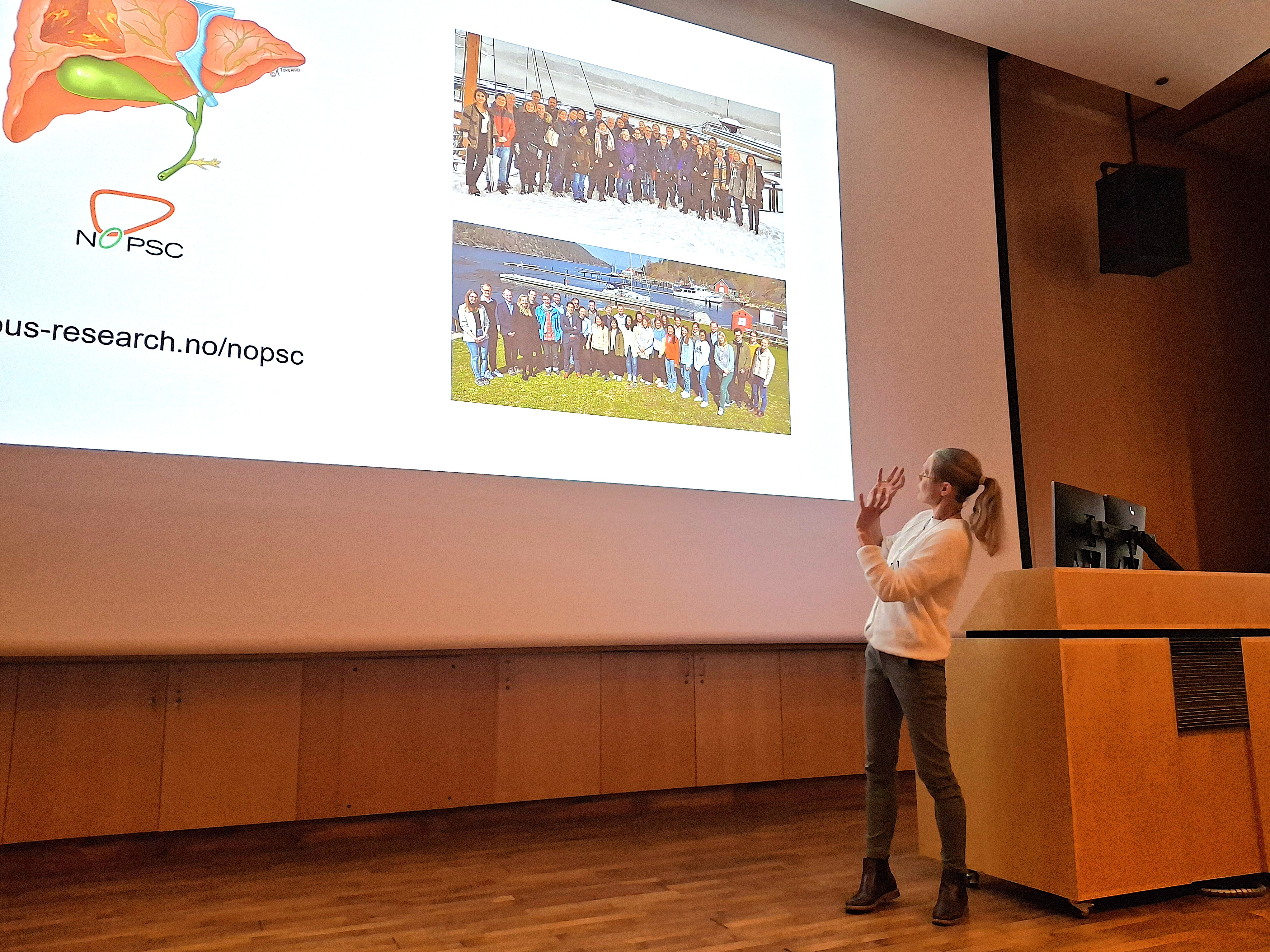 Trine Folseraas fra NoPSC lab presenterer.