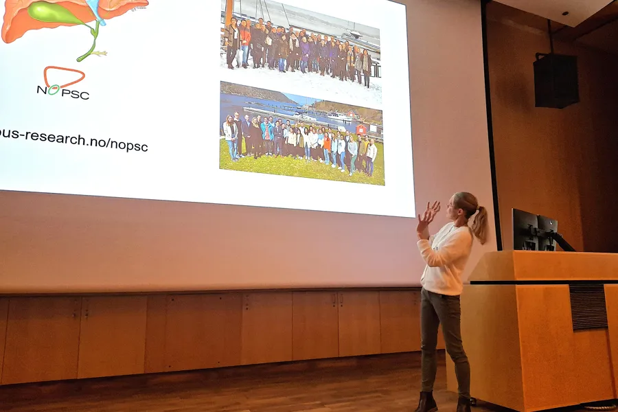 Trine Folseraas fra NoPSC lab presenterer.