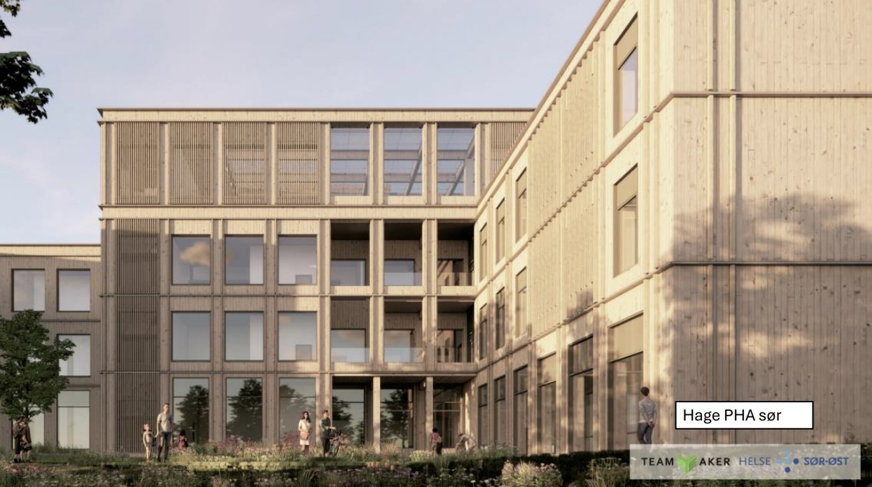 En bygning med mennesker som står utenfor