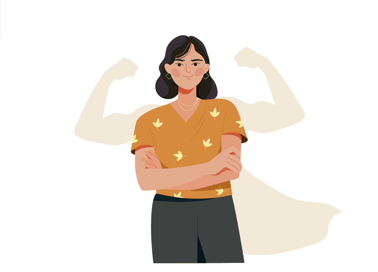Illustrasjon av kvinne med en kappe