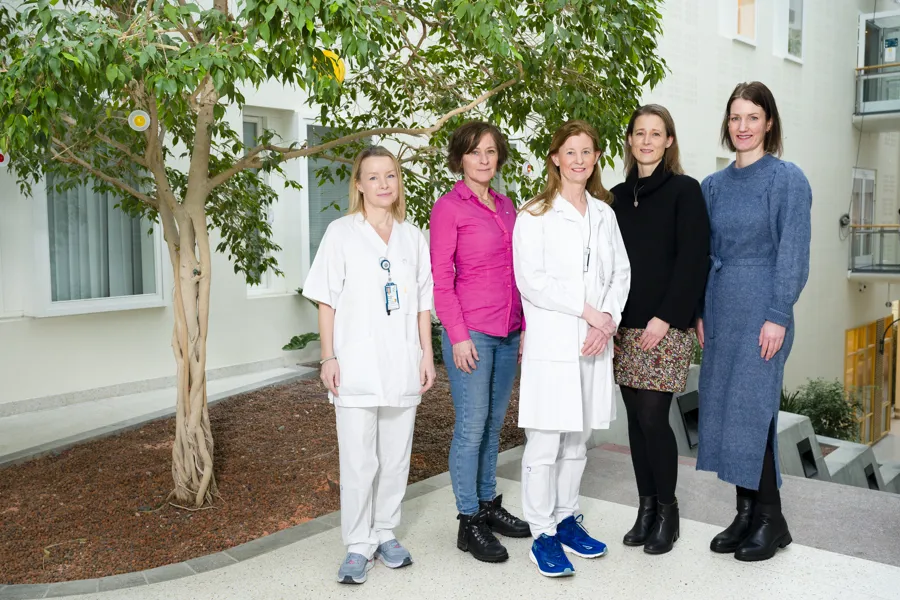Fra venstre: Irene Urnes Tjernlund, Merete Lindén Dahle, Anna-Birgitte Aga, Pernille Bøyesen og Siri Opsahl Hetlevik