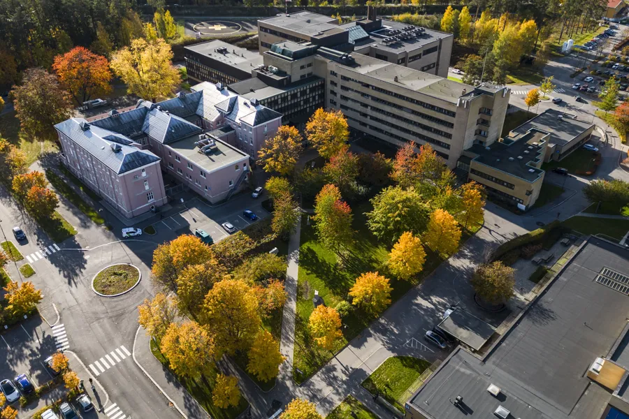 Flyfoto av et nabolag