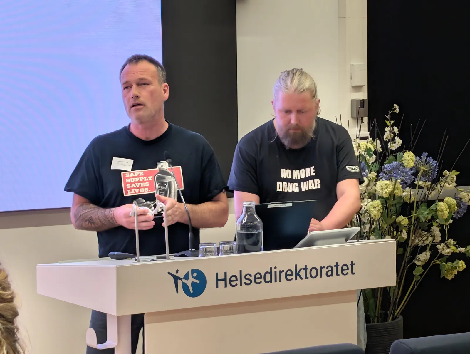 Ronny Bjørnstad, daglig leder i ProLAR Nett og Øyvind Christensen fra Foreningen for human ruspolitikk