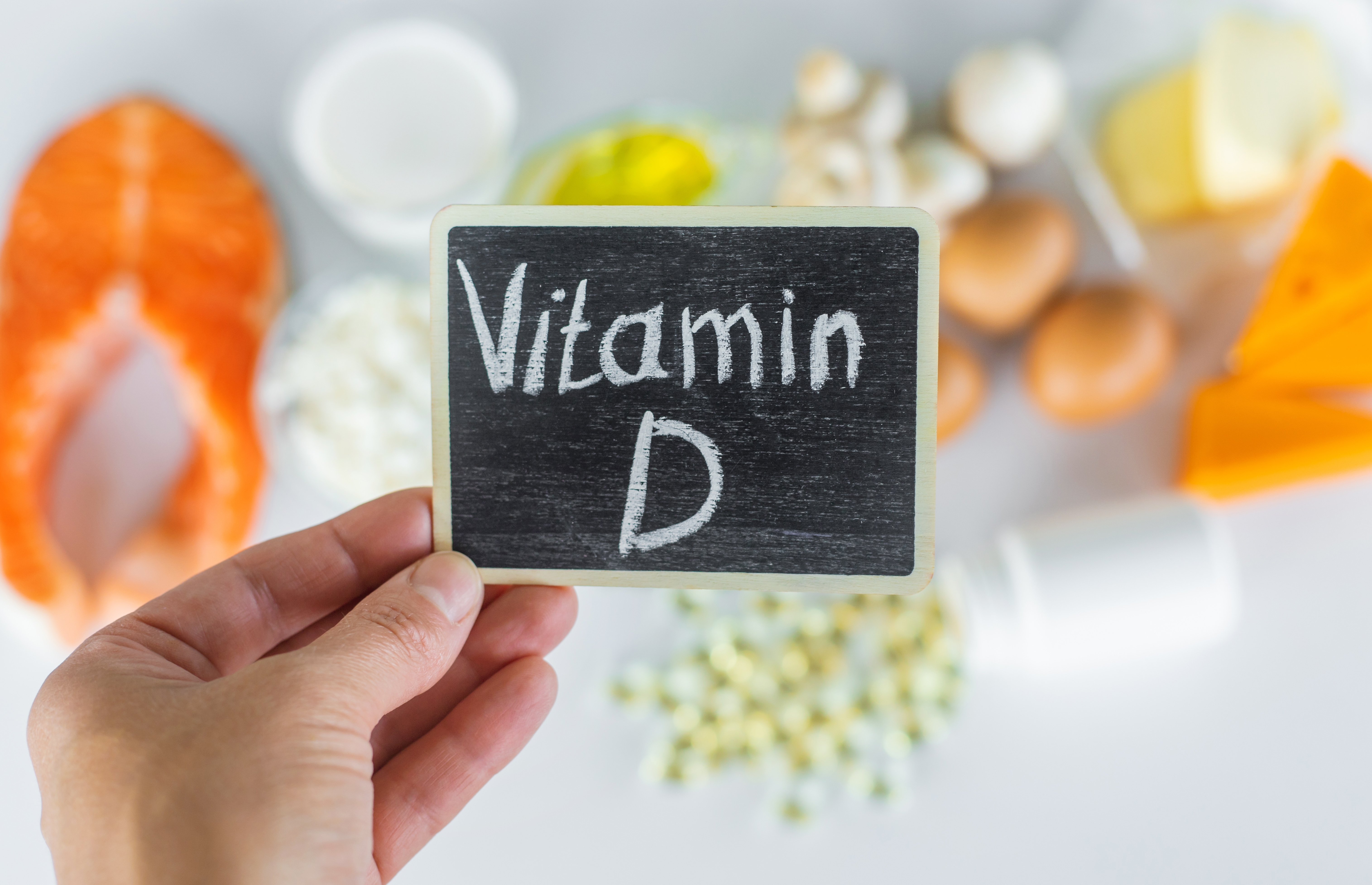 bilde av mat med skrift vitamin D
