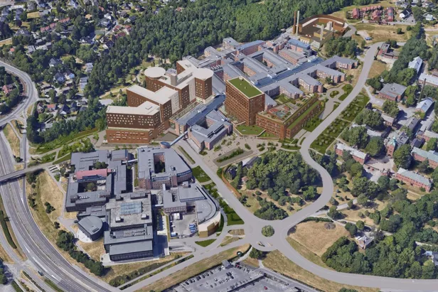 Skisse av Nye Radiumhospitalet i 2031