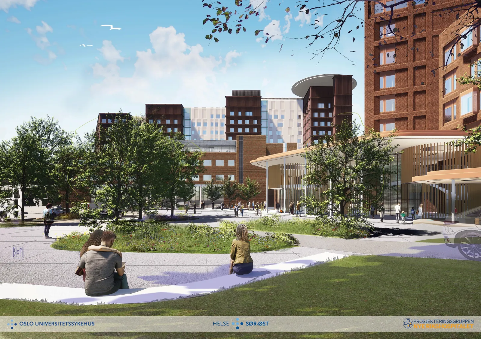 Skisse av Nye Rikshospitalet