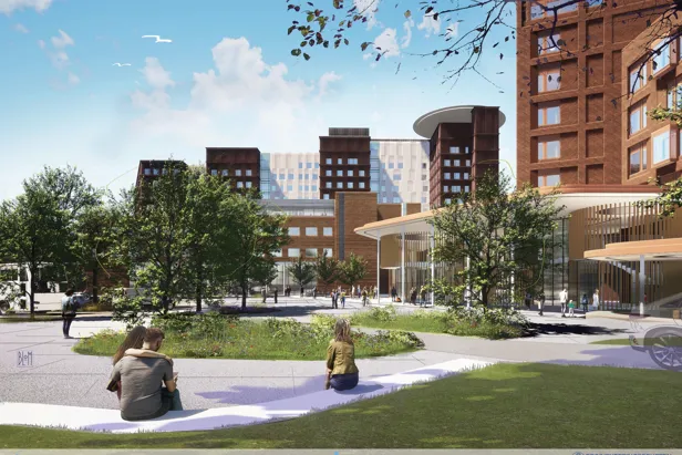 Skisse av Nye Rikshospitalet