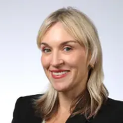 A woman with blonde hair