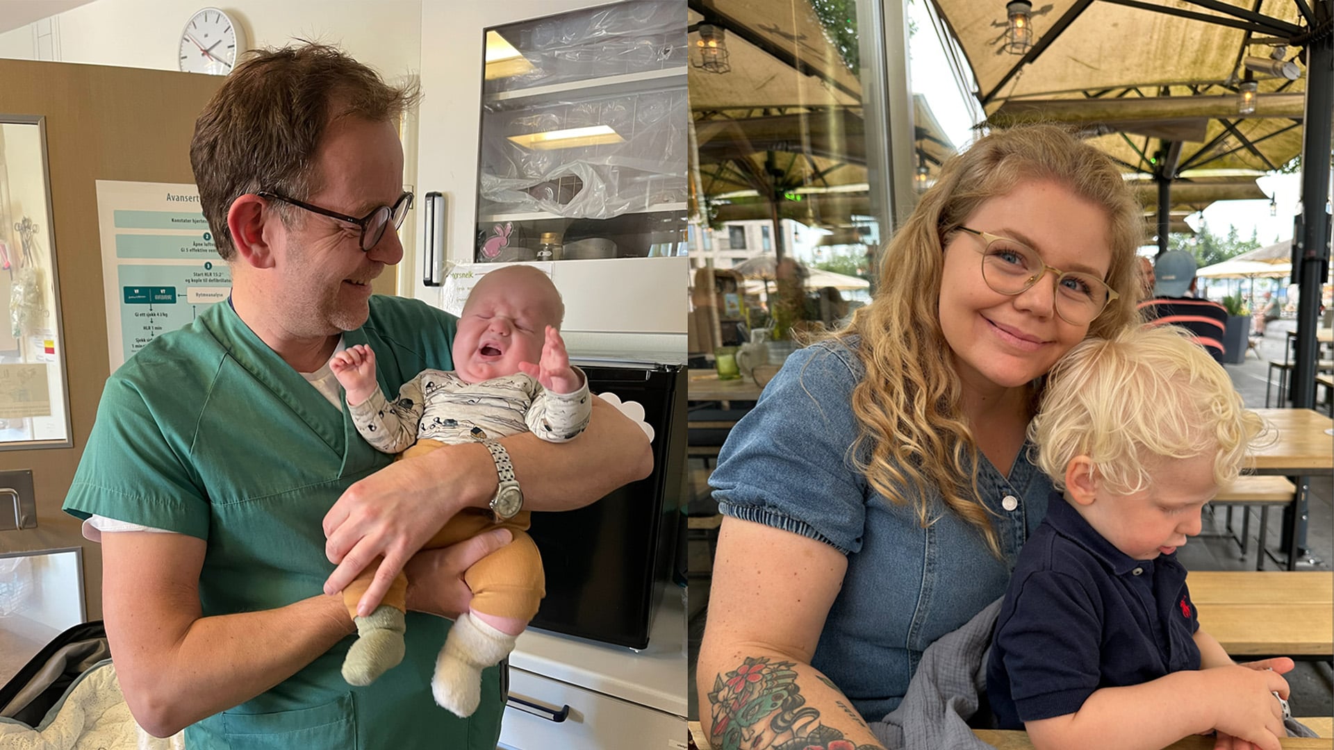 En mann og en kvinne som holder en baby