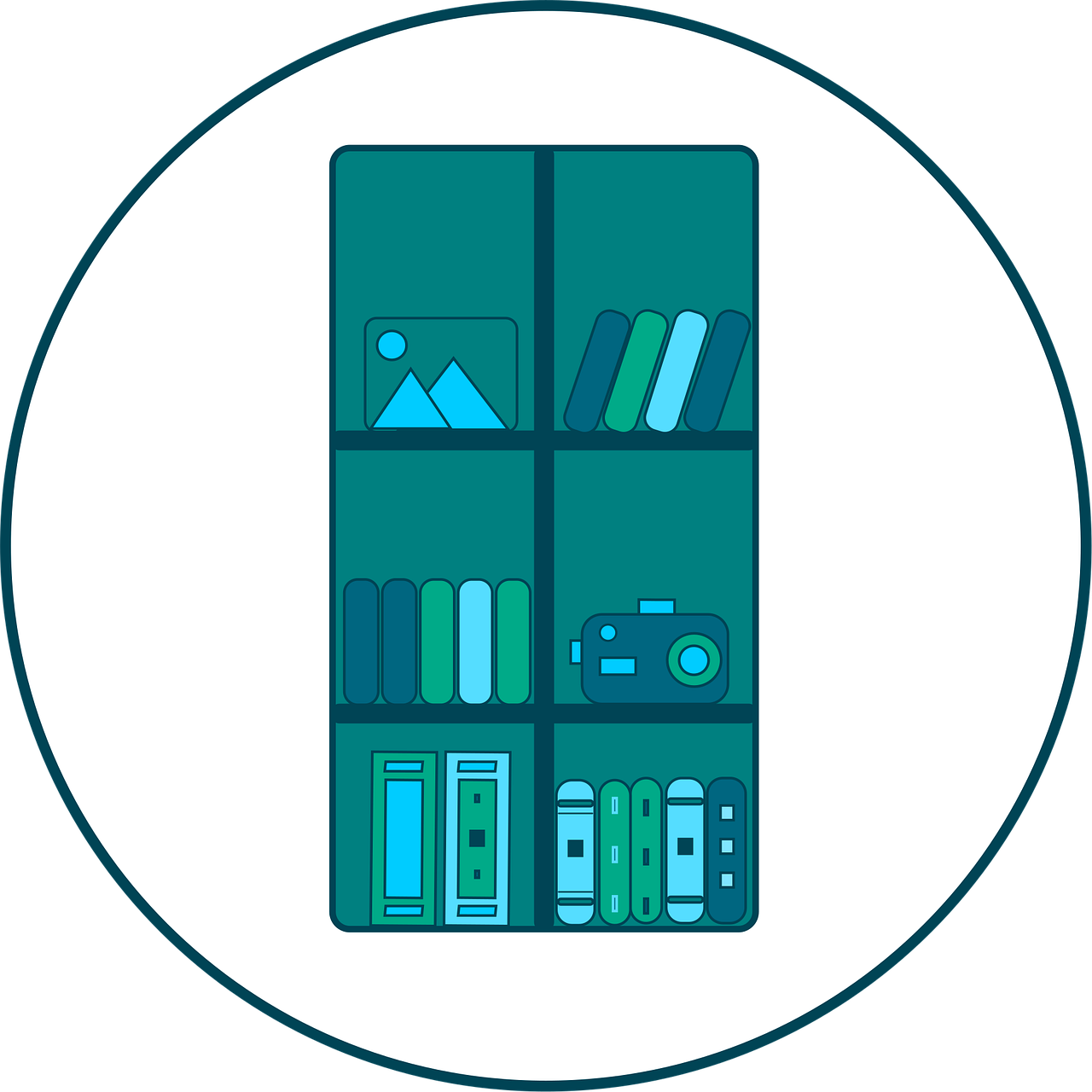 A blue and green logo