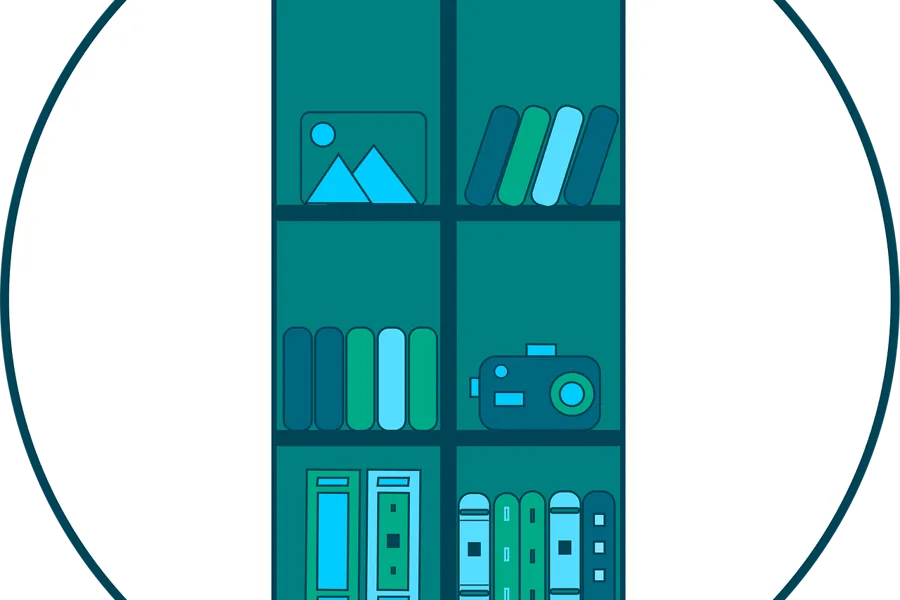 En blå og grønn logo