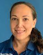 A close-up of a person smiling