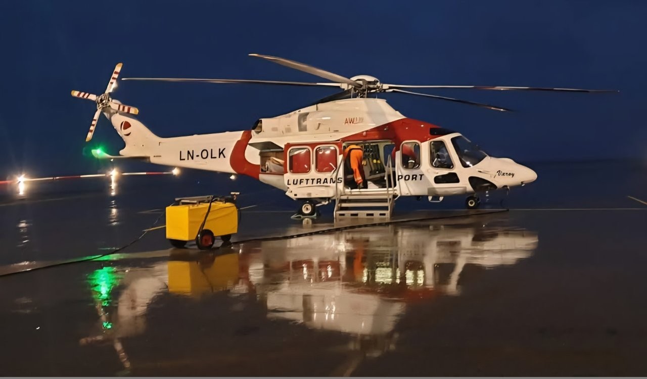 Et helikopter som utreiseteamet brukte for å komme til en pasient.