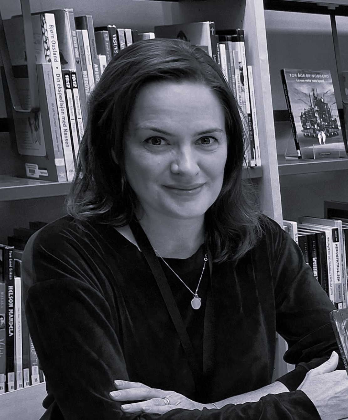 En person med langt hår