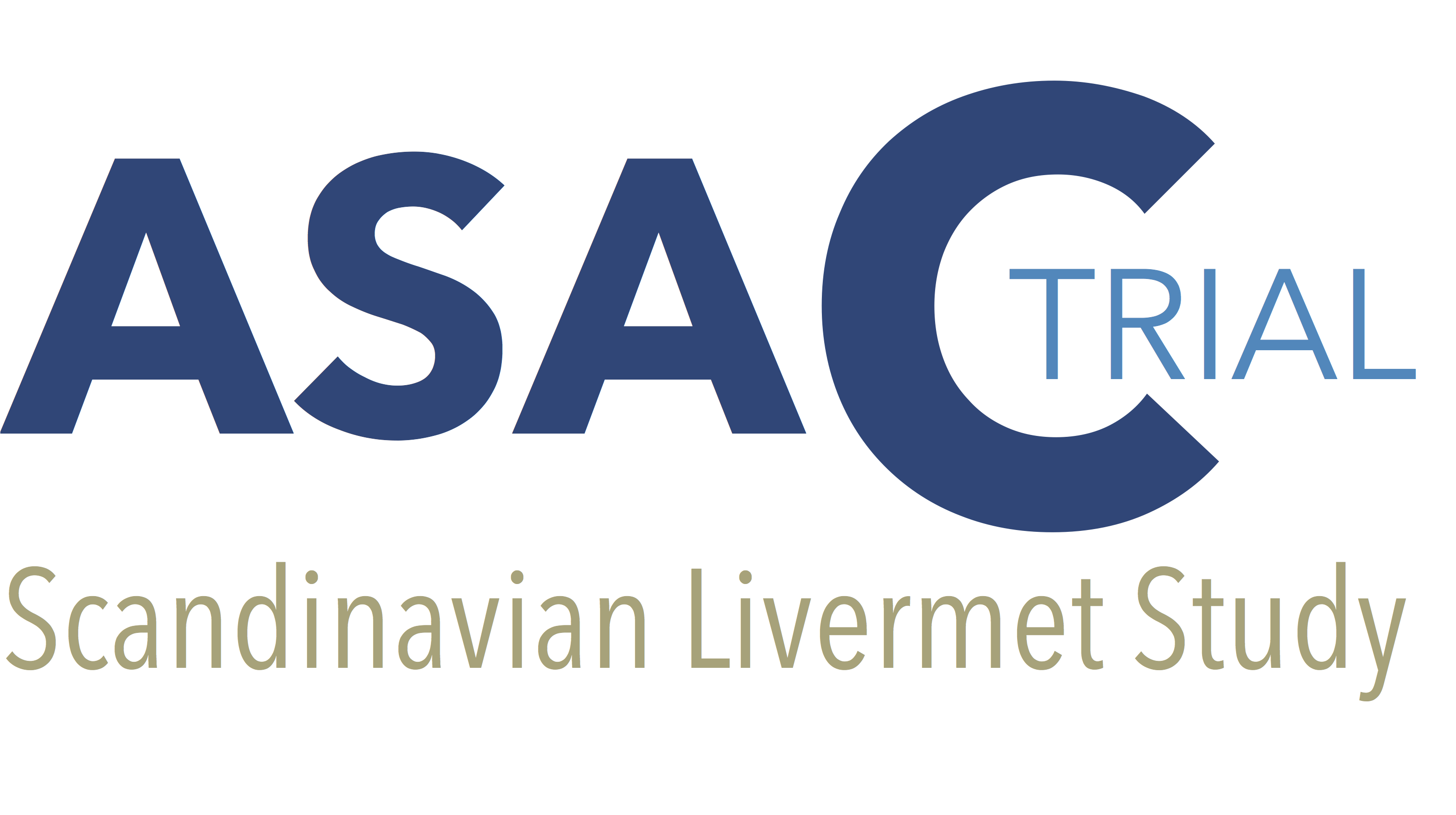 Logoen til ASAC der det står ASAC Trial og Scandinacian Livermet Study