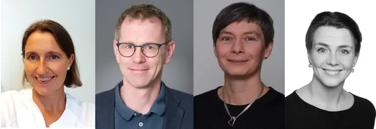 En gruppe mennesker som smiler