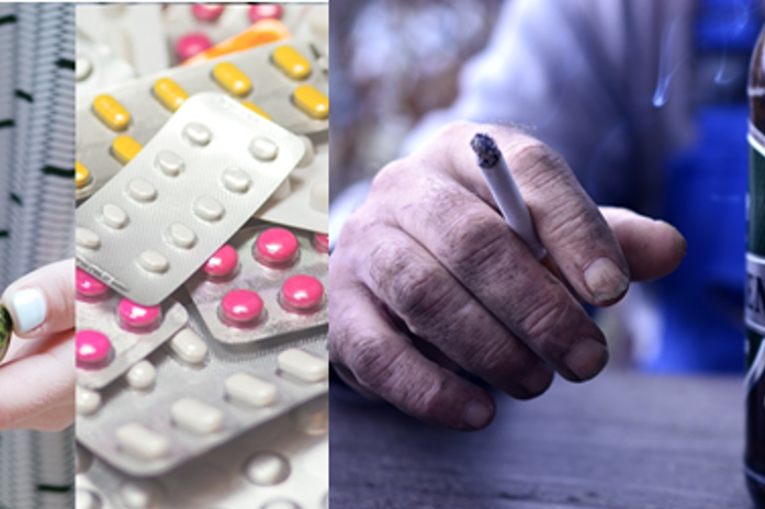 Pixabay, bilde av alkohol, piller og pipe og lighter