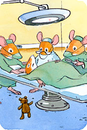 En tegneserie av en person i et basseng med et biljardbord og en tegneseriehund