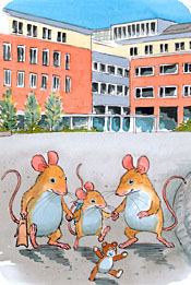 En gruppe tegneseriedyr