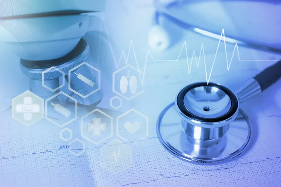 Bilde er sammensatt av ulike elementer som brukes til medisinsk forskning