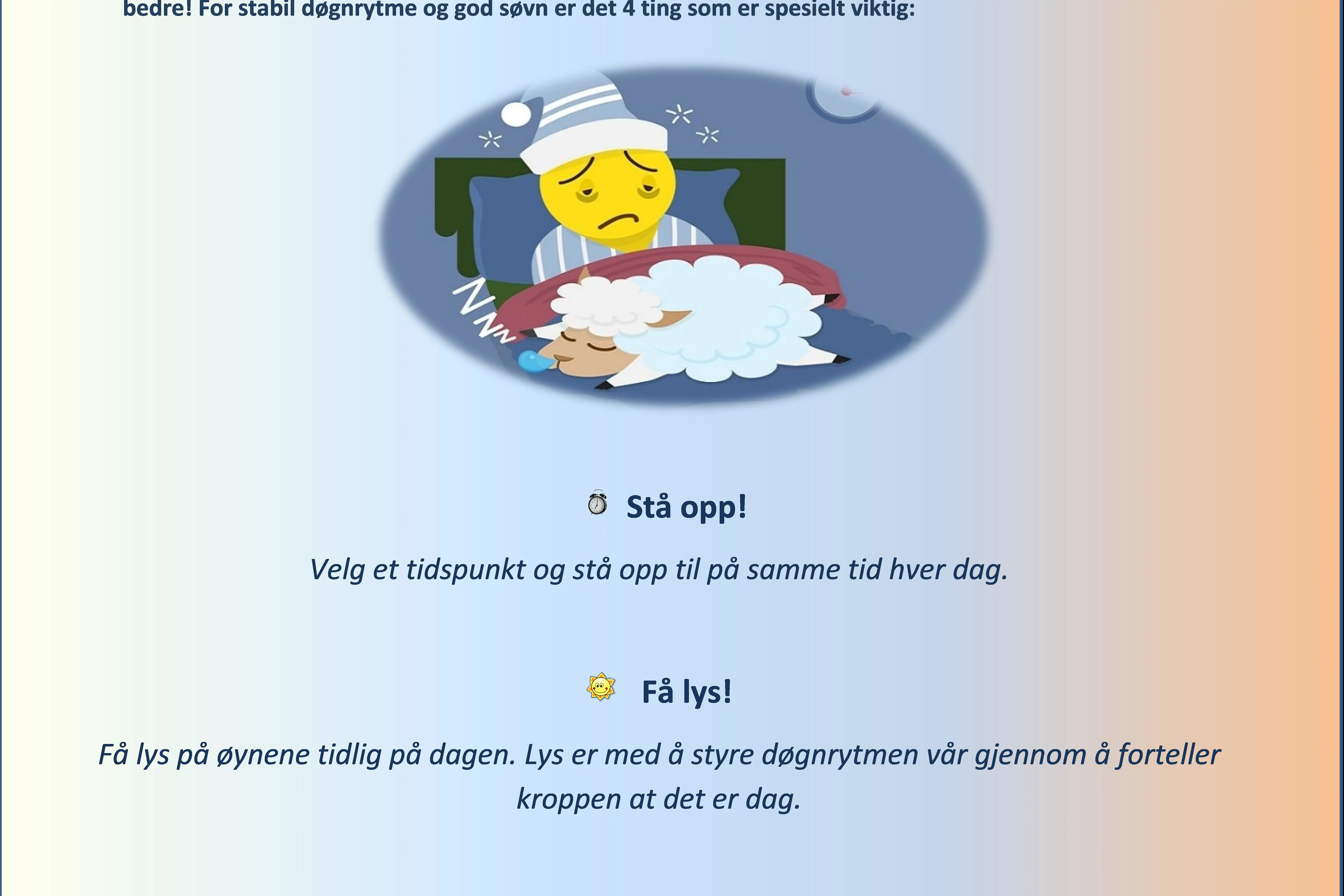 Plakat om søvn på akuttavdeling