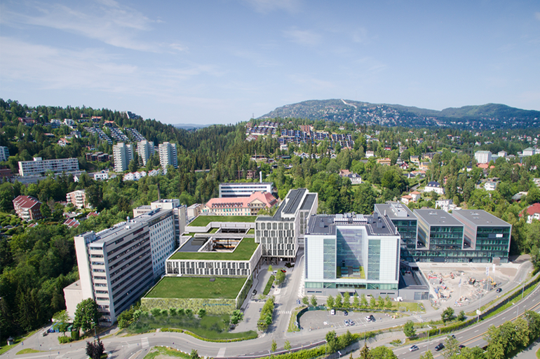 Bildet viser en skisse av Radiumhospitalet i Oslo