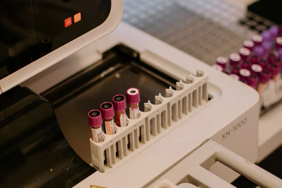 Reagensrør på instrument