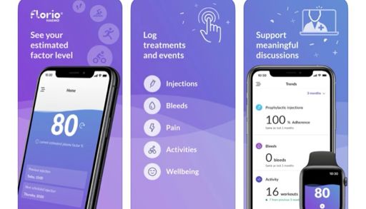 Illustrasjon av hvordan Florio-appen ser ut i AppStore