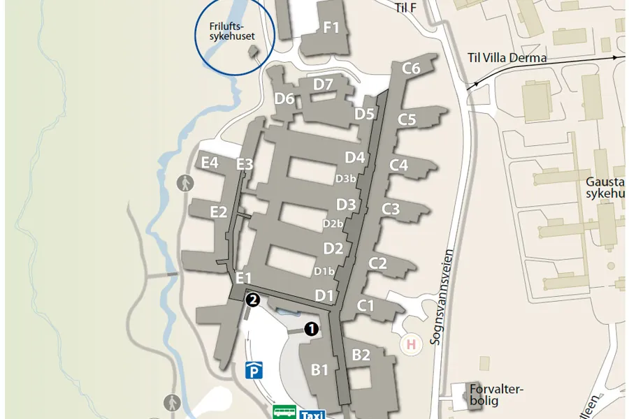 Kart og beliggenhet på Gaustad