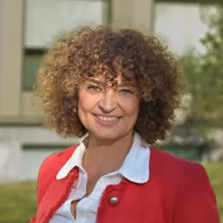 A person with curly hair