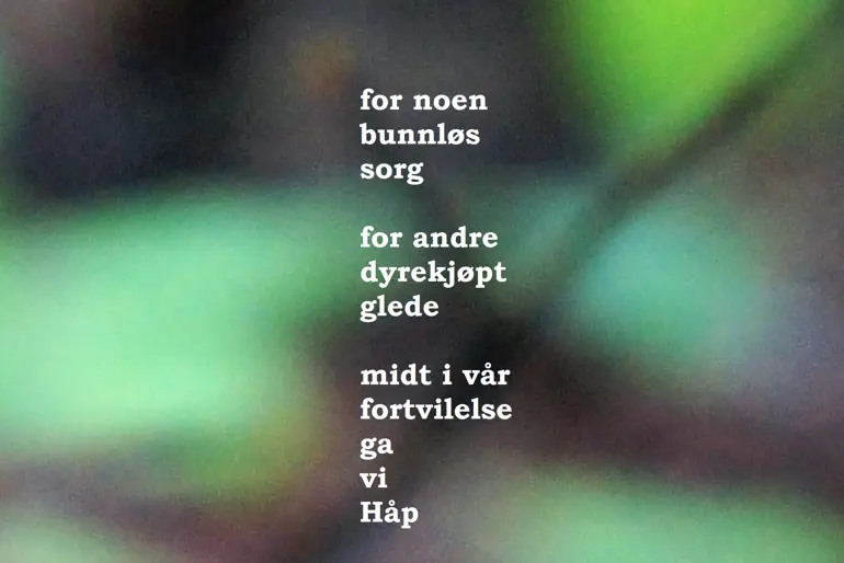 Bilde av diktside i bok, tittel